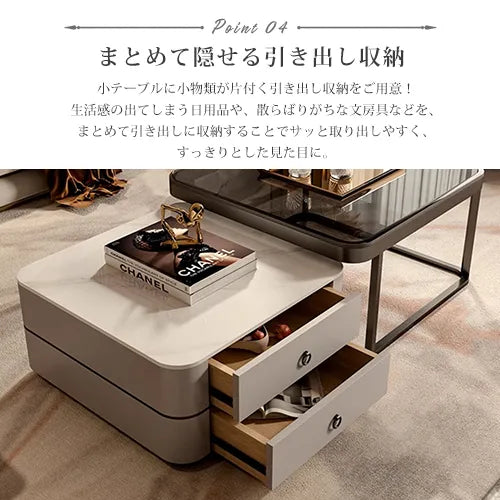 センターテーブル 引き出し付き 高級感 モダン ローテーブル おしゃれ fel-3060