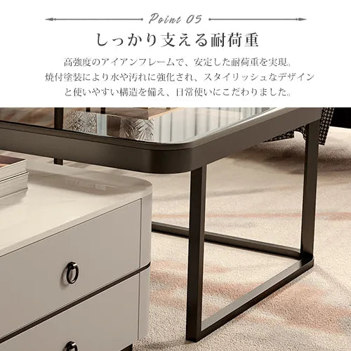 センターテーブル 引き出し付き 高級感 モダン ローテーブル おしゃれ fel-3060