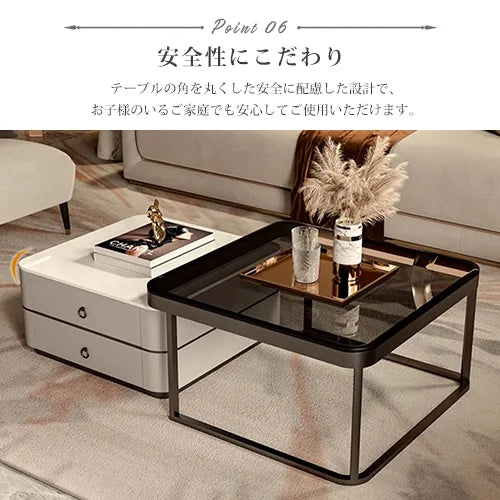 センターテーブル 引き出し付き 高級感 モダン ローテーブル おしゃれ fel-3060