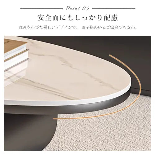 センターテーブル 楕円 高級感 かわいい ローテーブル おしゃれ fel-3065