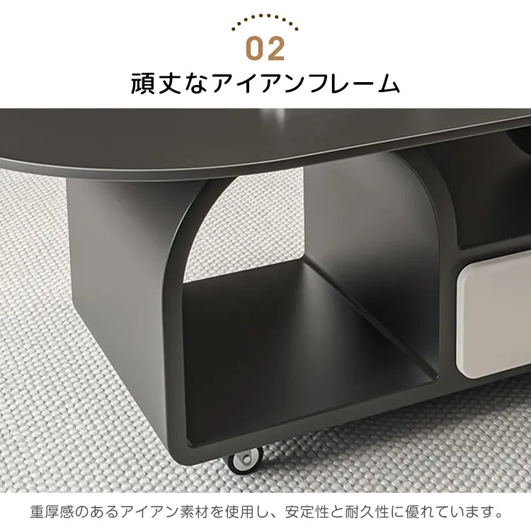 ローテーブル セラミック カフェ コーヒーテーブル 引き出し収納付き かわいいセンターテーブル おしゃれ fel-3629