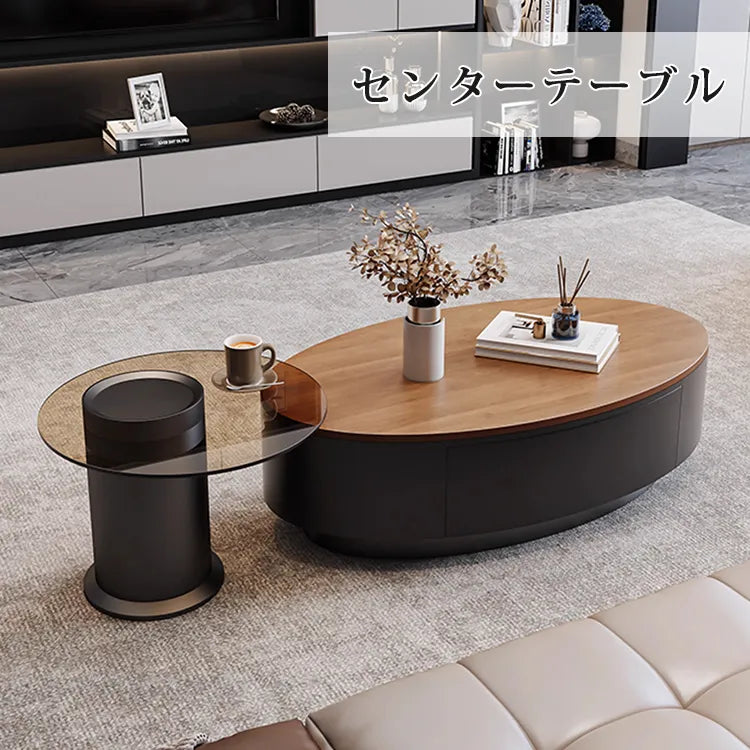 センターテーブル 白 北欧風 ローテーブル ブラウン 北欧 引き出し収納付き コーヒーテーブル かわいい fel-3633