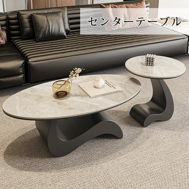 セラミック センターテーブル 北欧風 ローテーブル 白 大理石風 リビングテーブル 丸 130cm おしゃれ 楕円形 ソファテーブル fel-6300-1
