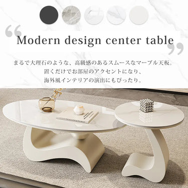 セラミック センターテーブル 北欧風 ローテーブル 白 大理石風 リビングテーブル 丸 130cm おしゃれ 楕円形 ソファテーブル fel-6300-1