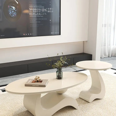 セラミック センターテーブル 北欧風 ローテーブル 白 大理石風 リビングテーブル 丸 130cm おしゃれ 楕円形 ソファテーブル fel-6300-2
