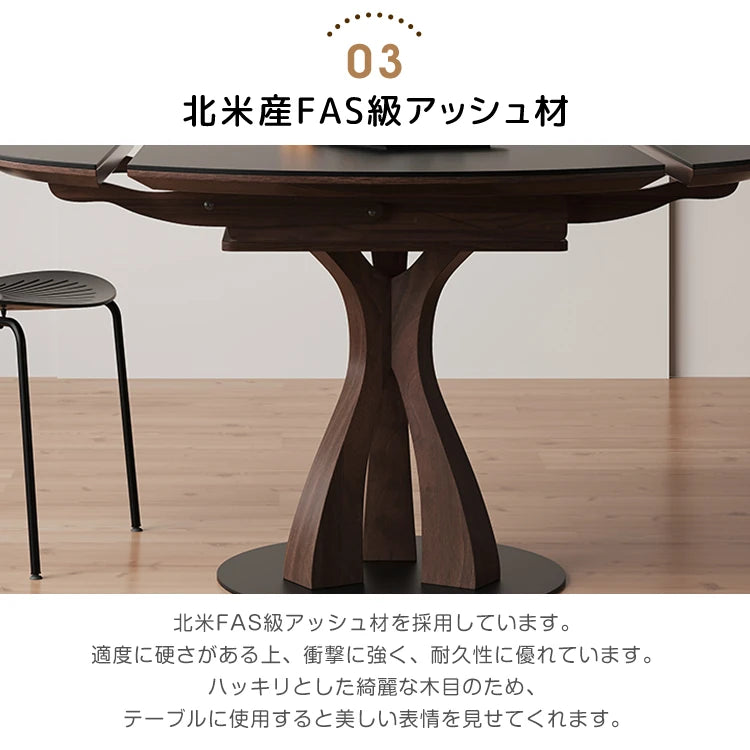 ダイニングテーブル 伸縮式 丸テーブル 食卓 黒 セラミック 白 円形 カフェテーブル おしゃれ fjj-3597