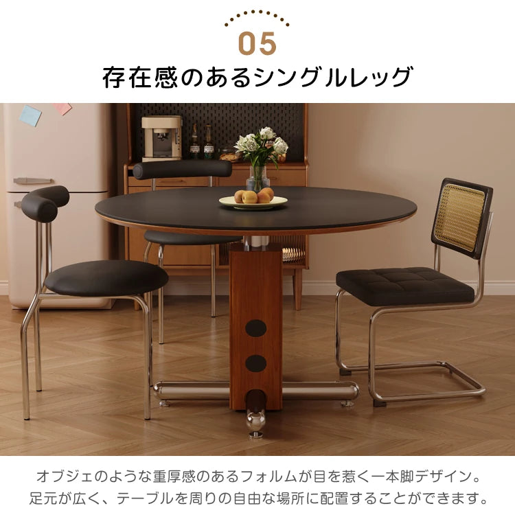 ダイニングテーブル 丸 ホワイト セラミック レトロ 黑 円形 カフェテーブル おしゃれ fjj-3600