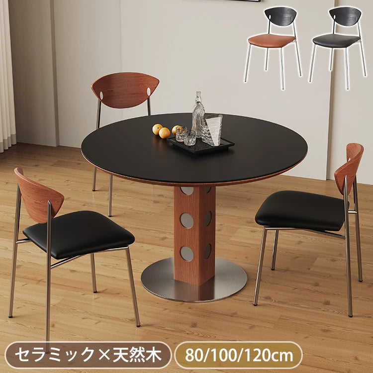 ダイニングテーブル 丸テーブル ホワイト セラミック  2人 4人掛け 黑 円形 カフェテーブル おしゃれ fjj-3601