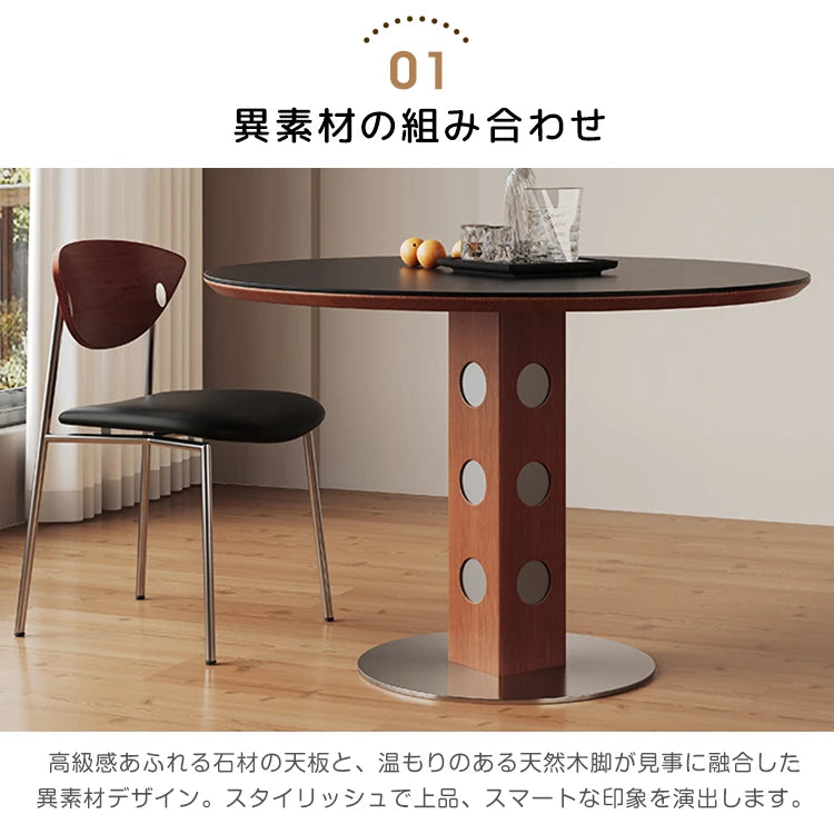ダイニングテーブル 丸テーブル ホワイト セラミック  2人 4人掛け 黑 円形 カフェテーブル おしゃれ fjj-3601
