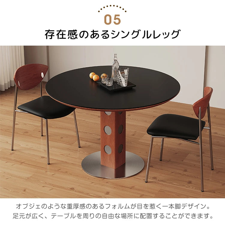 ダイニングテーブル 丸テーブル ホワイト セラミック  2人 4人掛け 黑 円形 カフェテーブル おしゃれ fjj-3601
