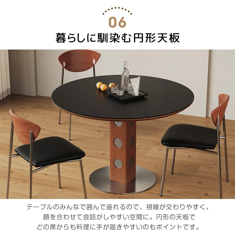 ダイニングテーブル 丸テーブル ホワイト セラミック  2人 4人掛け 黑 円形 カフェテーブル おしゃれ fjj-3601