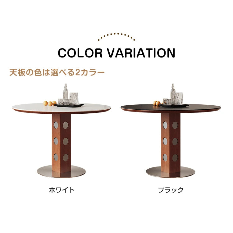 ダイニングテーブル 丸テーブル ホワイト セラミック  2人 4人掛け 黑 円形 カフェテーブル おしゃれ fjj-3601