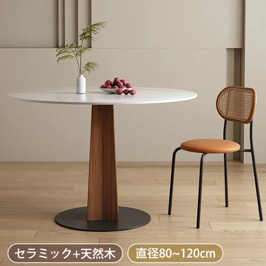 ダイニングテーブル カフェテーブル 2人掛け 丸テーブル 白 100cm セラミック テーブル 幅80 90cm ダイニング 食事テーブル 食卓テーブル fjj-6499