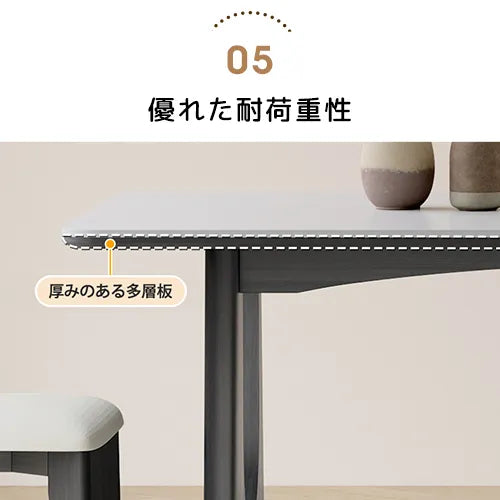 セラミック多層板×アッシュ材のモダンテーブル|洗練されたデザインでお部屋を格上げ fjx-2643