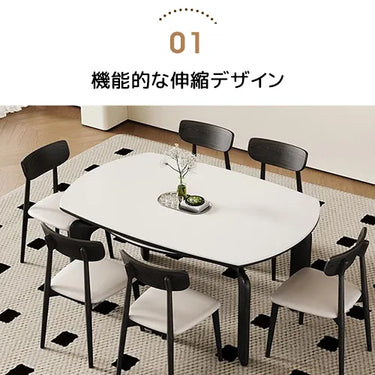 アッシュ材とセラミックのモダンデザインテーブル【高級感あふれるインテリア】 fjx-2658