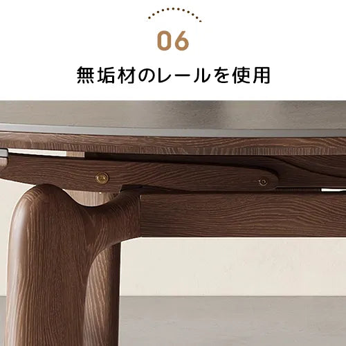 アッシュ材×セラミックの上質デザインラウンドテーブルセット fjx-2661
