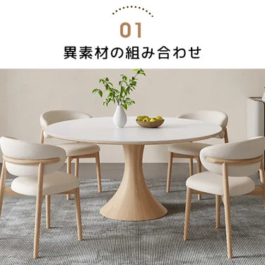 セラミック 丸テーブル ダイニングテーブル 円形 100cm 4人掛け ダイニングセット 白 大理石柄 6人掛け 120cm かわいい fjx-2671