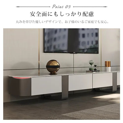 高級感溢れるセラミック無垢材テレビ台 - 洗練されたモダンデザインの至高の一品 fjx-2688