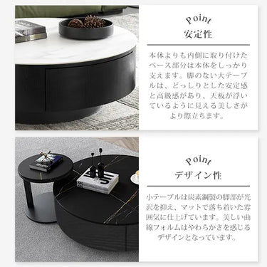 モダンデザインのセラミック製センターテーブル - 高級感あふれるリビングの主役に fjx-2691