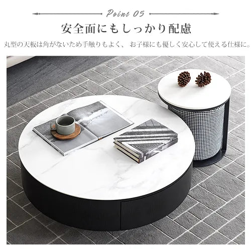 モダンデザインのセラミック製センターテーブル - 高級感あふれるリビングの主役に fjx-2691