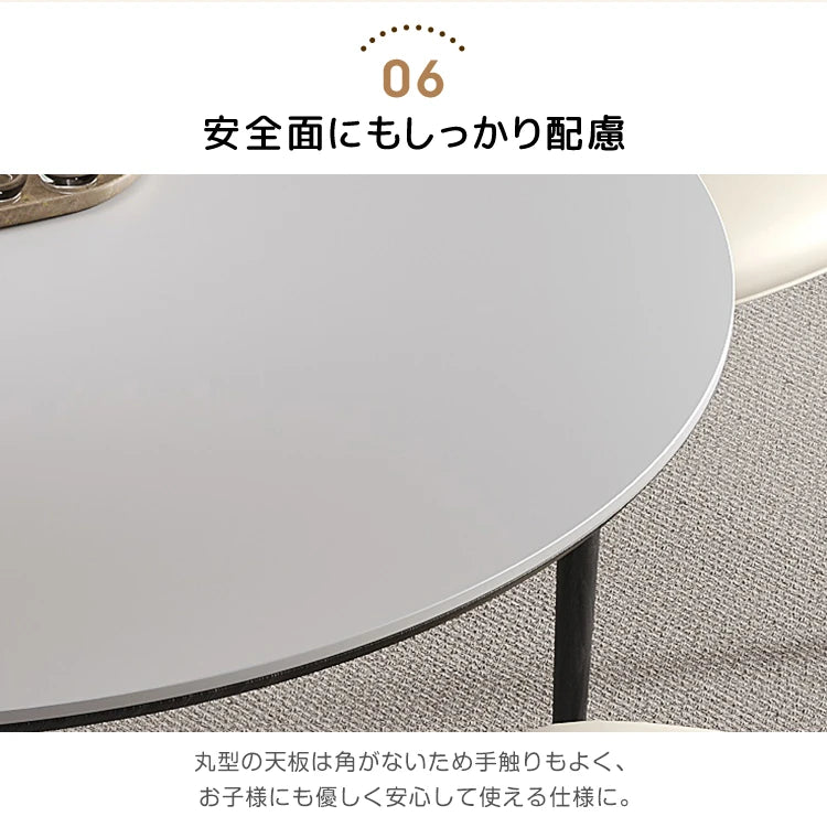 ダイニングテーブル 丸 80cm 丸テーブル 白 120cm 円卓 90cm 2人 4人掛け セラミック テーブル 円形 カフェテーブル おしゃれ fmc-3758
