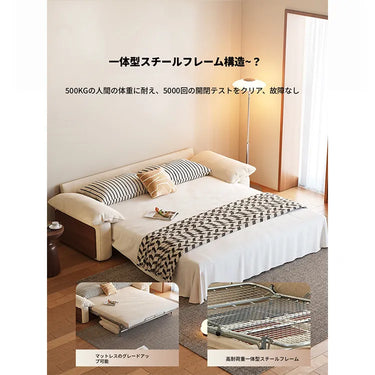 ソファベッド 収納付き 折りたたみ 3WAY 無垢材 ローソファ 大型 北欧風 おしゃれ 来客用 リビング 2人掛け 3人掛け 4人掛け以上 ホワイト グリーン グレー 多機能 省スペース 快適 高級感 耐久性 組立簡単 fmgj-3296