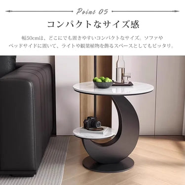 サイドテーブル 丸 セラミック ソファテーブル 大理石柄 セラミックテーブル 丸テーブル 北欧 おしゃれ fmzjj-6398