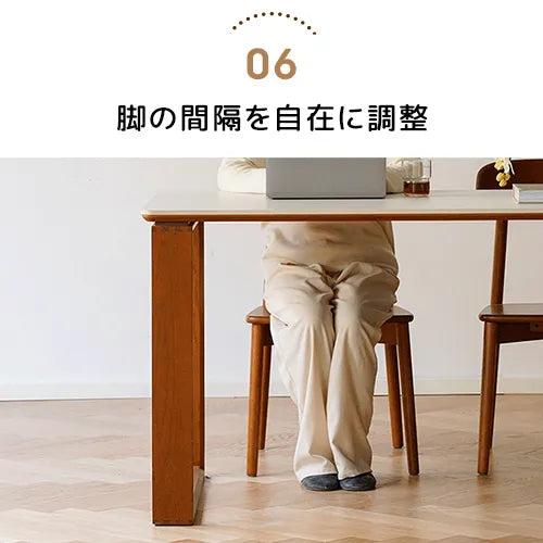 チェリー材無垢テーブル｜スタイリッシュなデザインと多層板セラミックの耐久性 fpmxm-2771