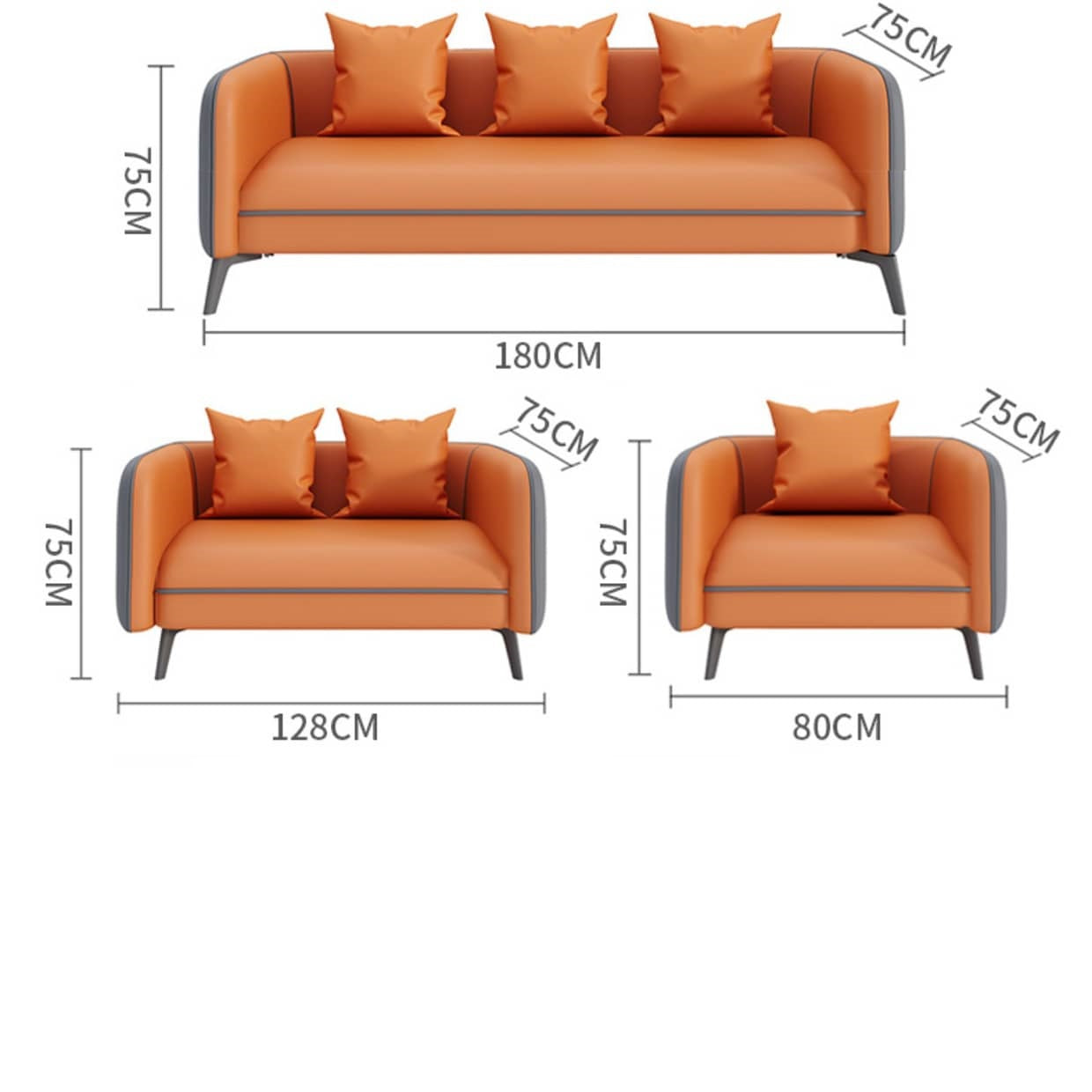 ソファ おしゃれ 一人掛けソファ 二人掛けソファ 三人掛けソファ sofa モダン 幅80cm 128cm 180cm fsj-1030