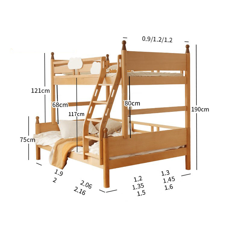 ベッドフレーム ダブル セミダブルベッド 二段ベッド 子供部屋 ケヤキ パイン材 天然木 fslmz-1109