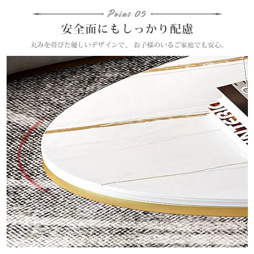 センターテーブル おしゃれ 楕円形 ローテーブル 幅100cm 120cm 130cm セラミック fxmj-3057