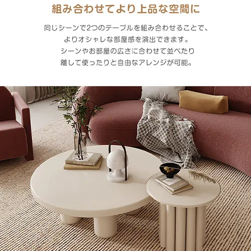 センターテーブル おしゃれ 円形 ローテーブル サイドテーブル セラミック リビング fxmj-3058
