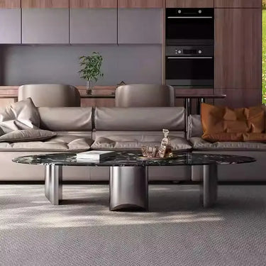 センターテーブル 大理石 ローテーブル 丸い ブラック 天然石 楕円形 幅120cm リビングテーブル ソファテーブル 130 140cm コーヒーテーブル 黒 150 160cm カフェ風 ソファサイド 北欧 韓国風 モダン 円卓 食卓 ティーテーブル かわいい fyeyj-5218
