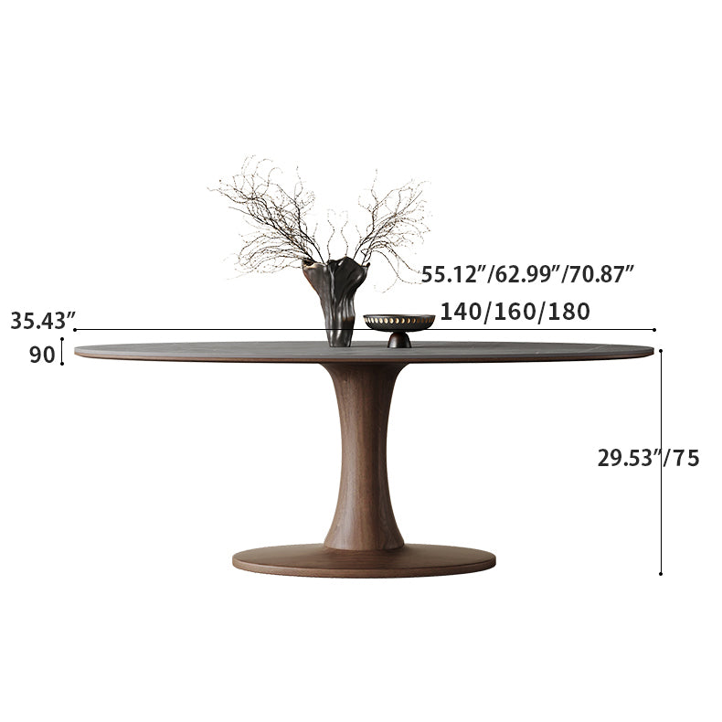 ダイニングテーブル セラミック 傷 熱に強い 幅140 160 180cm グレー 楕円形 木製脚 hagst-1668