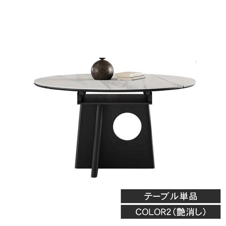 ダイニングテーブル 伸縮式 丸テーブル 食卓 セラミック 白 円形 北欧 おしゃれ hagst-3406