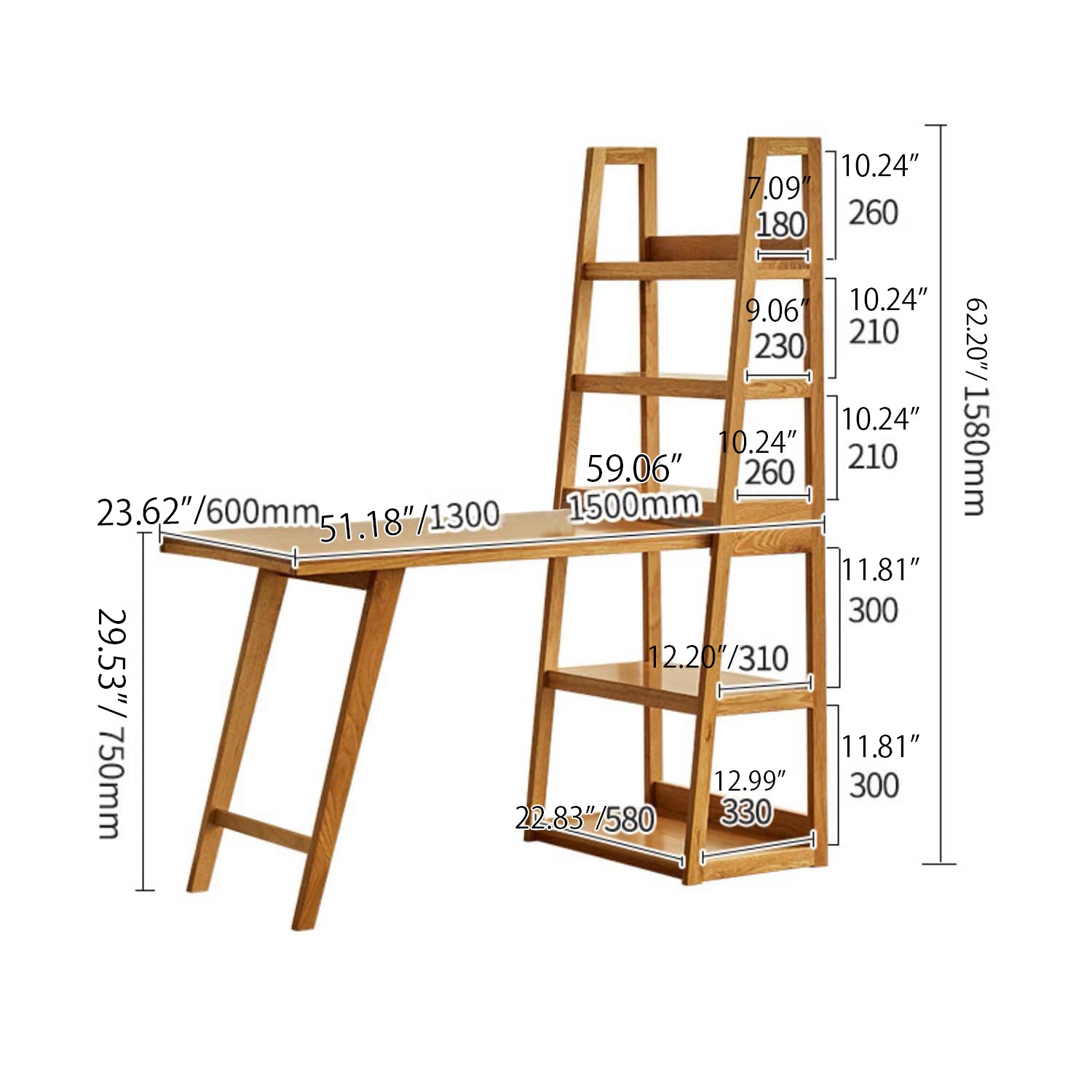 テーブル 幅130cm 学習デスク 収納ラック 多機能 hbzwg-649