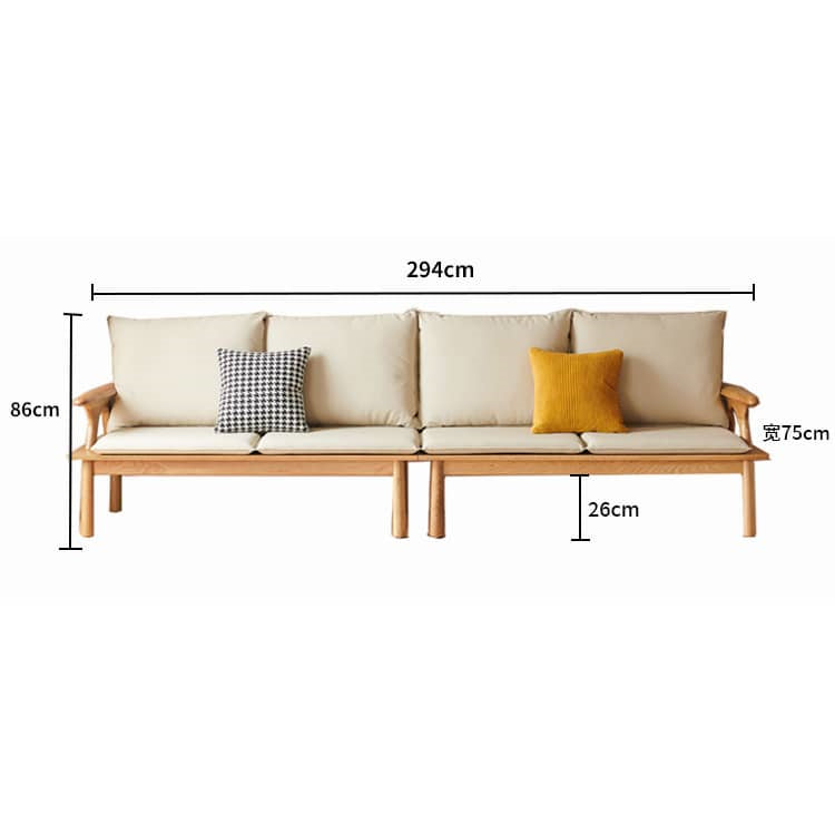 ソファ 三人掛けソファ 四人掛け クッション付き 肘掛け sofa おしゃれ 幅294cm 75cm hjhms-1038