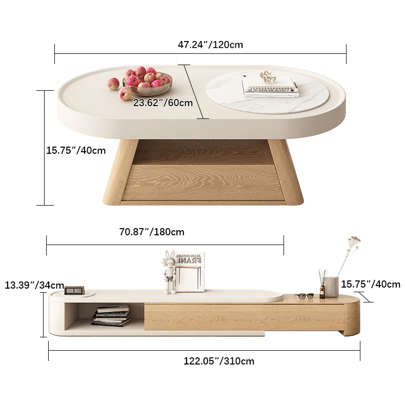 センターテーブル セラミック 楕円形 ローテーブル かわいい 幅130cm hjl-1193