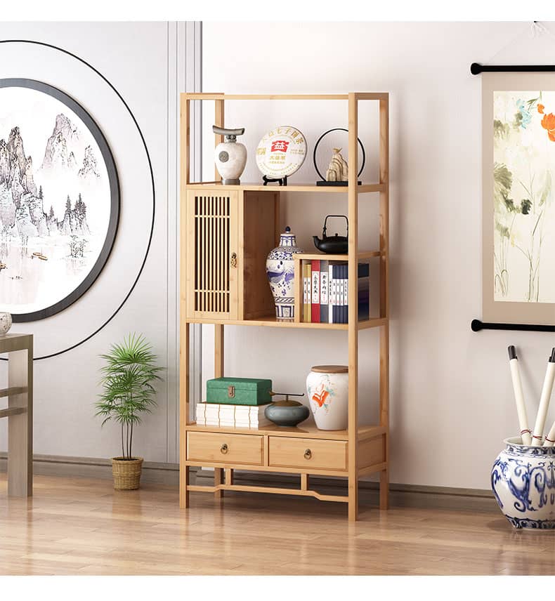 省スペース 竹製ラック 高級感あふれる 収納ソリューション hsl-94