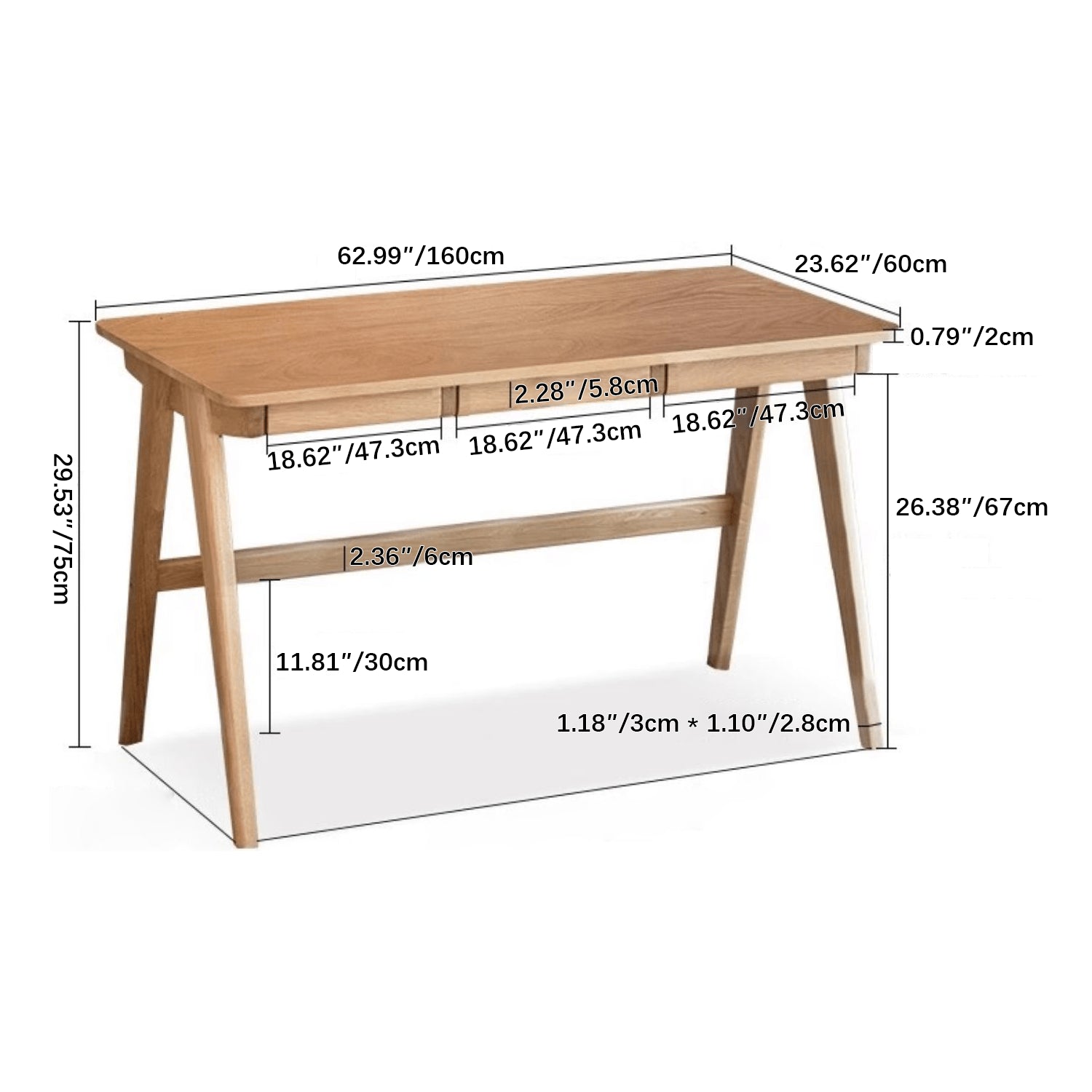 テーブル 天然木製 幅80cm 100cm 120cm 140cm 160cm hym-469