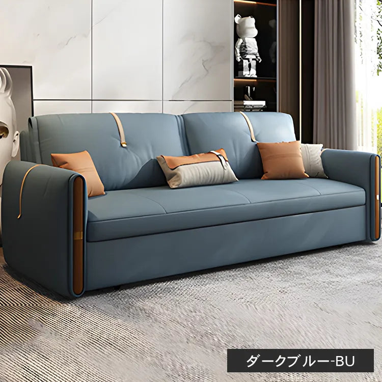 ソファーベッド 収納付き 2人 3人掛け ローソファ フロアソファ エアレザー 無垢材  hyt-1237