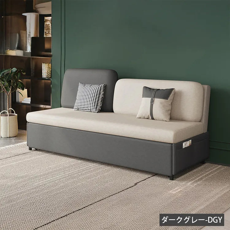 ソファベッド 北欧風 折りたたみ 収納付き 多機能 エアレザー hyt-3765