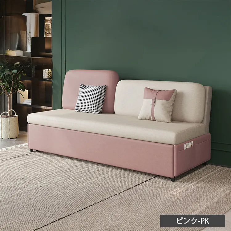 ソファベッド 北欧風 折りたたみ 収納付き 多機能 エアレザー hyt-3765