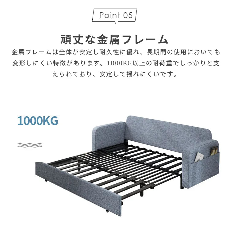 ソファベッド 伸縮式 2way 3人掛け 収納付き モダン hyt-3766