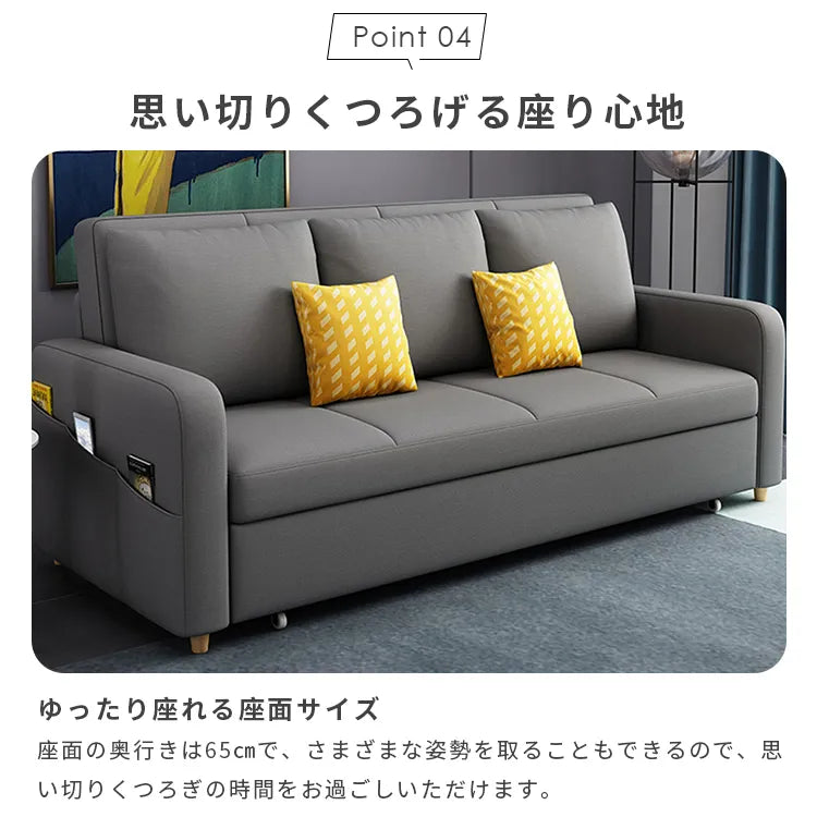 ソファベッド 伸縮式 収納付き 2人掛け 3人掛け 高級感 hyt-3767