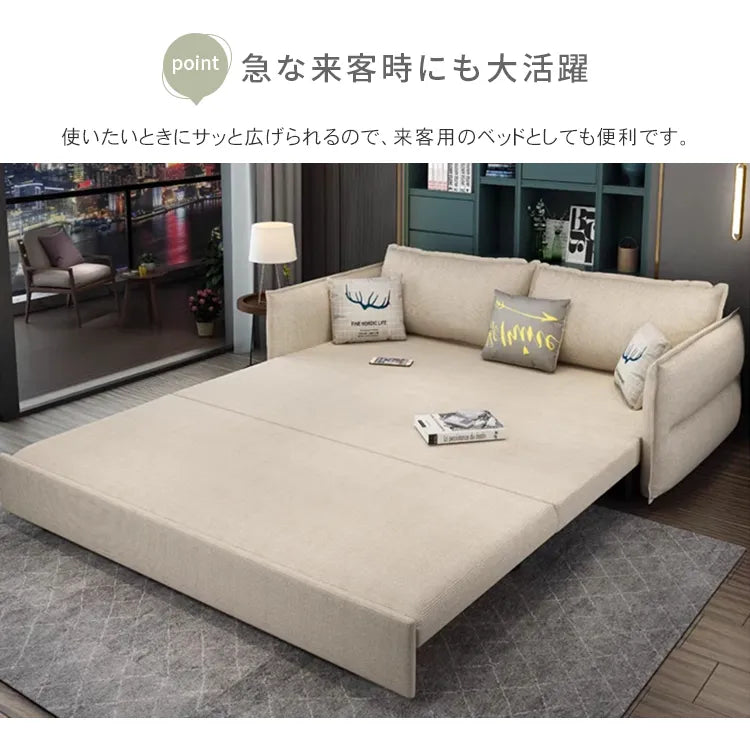 ソファベッド L字 3way 収納付き 2人掛け ダブル hyt-3770