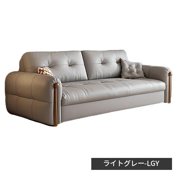 ソファベッド 折りたたみ レザー 2人掛け 収納付き hyt-3773