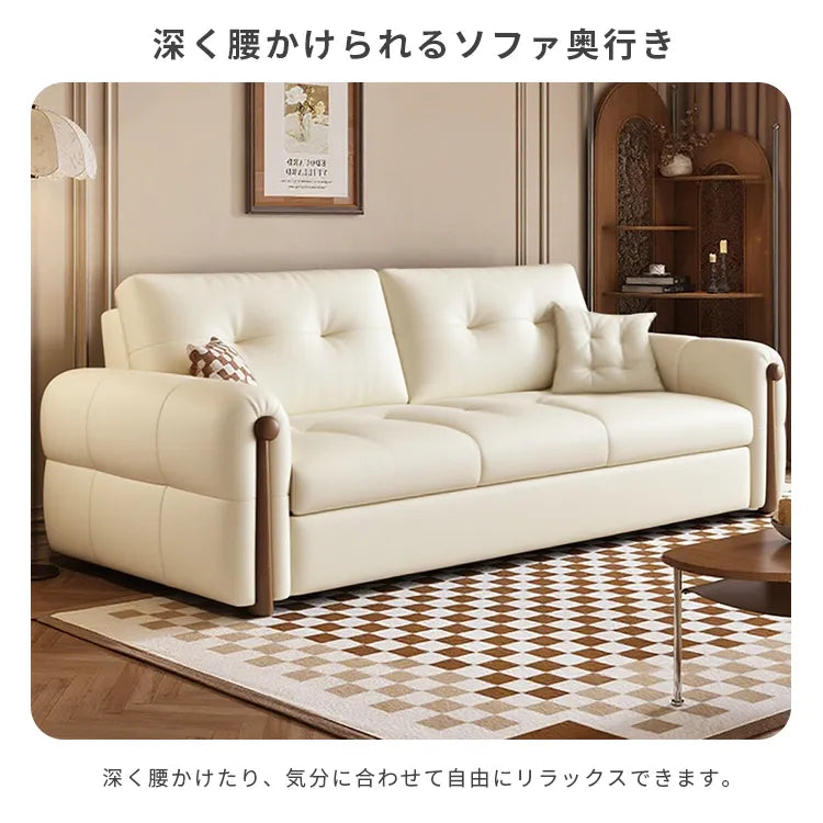 ソファベッド 折りたたみ レザー 2人掛け 収納付き hyt-3773