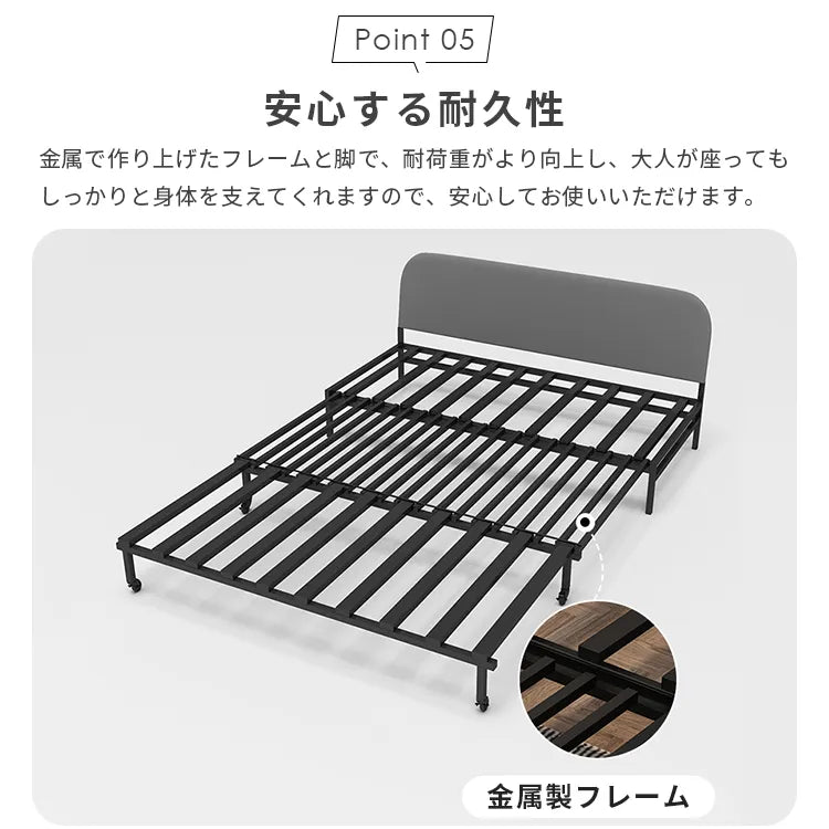 ソファベッド 折りたたみ レザー 2人掛け 収納付き hyt-3773