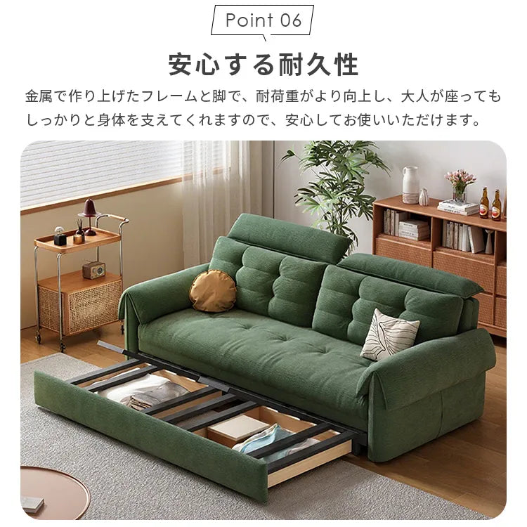 ソファベッド 2way 折りたたみ 収納付き コンパクト hyt-3774